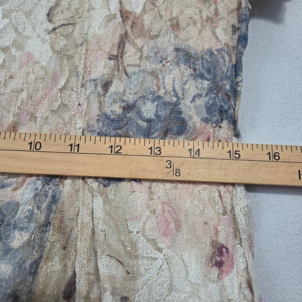 VTG Nostalgia Maxi Dress S Floral Lace Lined Boho Cottagecore Romantic Victorian - Picture 11 of 16